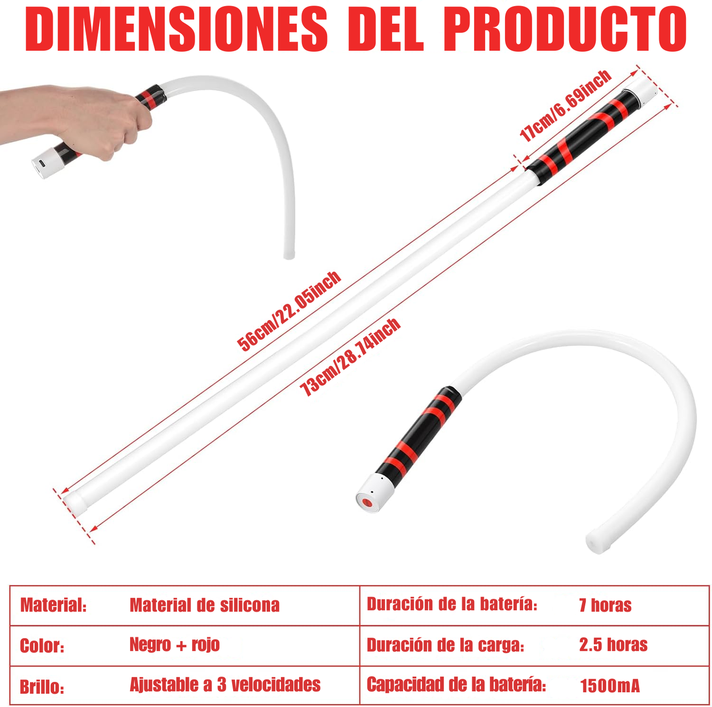 Linterna LED Flexible de 73 cm